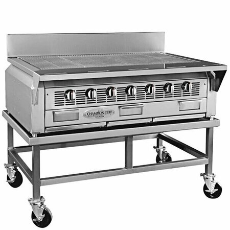 CHAMPION TUFF GRILLS Champion Tuff TCC-48 48in Natural Gas Countertop Charbroiler with 4 Wood Chip Drawers 782CB48